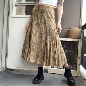 Vintage Cotton Khaki Cotton Y2K Maxi Boho Skirt